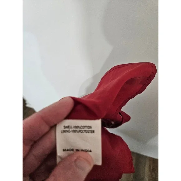 eShakti Red White Plaid A-Line Midi Skirt with Pockets Size 8 Medium Cotton - Picture 4 of 8